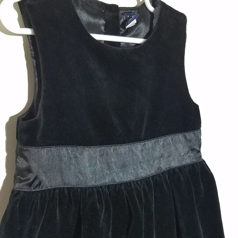 Gap Lined Black Velvet Funeral Formal Dress 5
